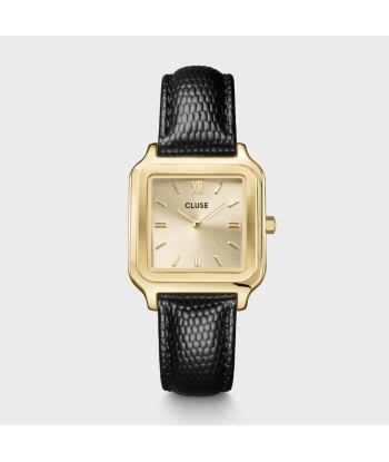 GRACIEUSE WATCH LEATHER BLACK LIZARD GOLD COLOUR À commander