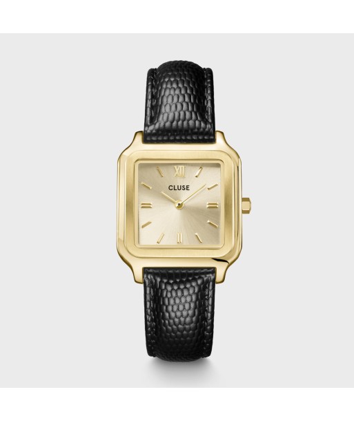 GRACIEUSE WATCH LEATHER BLACK LIZARD GOLD COLOUR À commander