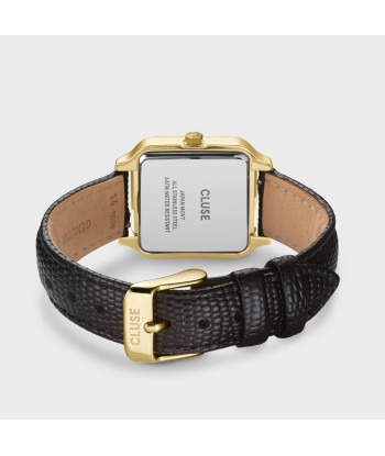 GRACIEUSE WATCH LEATHER BLACK LIZARD GOLD COLOUR À commander