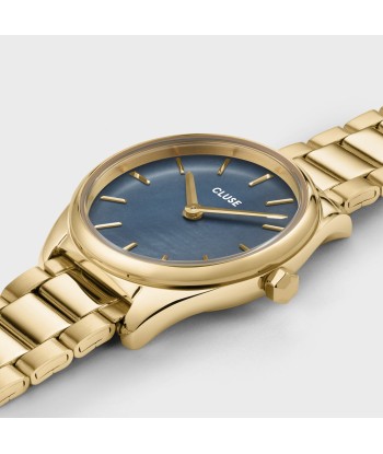 FEROCE MINI WATCH STEEL BLUE PEARL GOLD COLOUR Les magasins à Paris et en Île-de-France