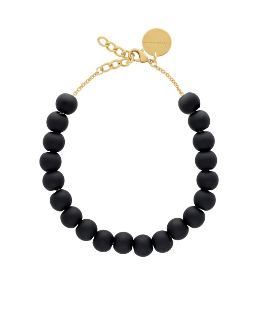 COLLIER VANESSA BARONI SMALL BEADS NOIR MAT paiement sécurisé