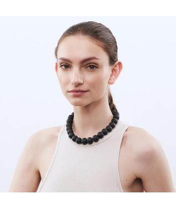 COLLIER VANESSA BARONI SMALL BEADS NOIR MAT paiement sécurisé