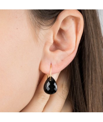 MORGANNE BELLO BOUCLES D'OREILLE ALMA OR JAUNE ONYX Pour