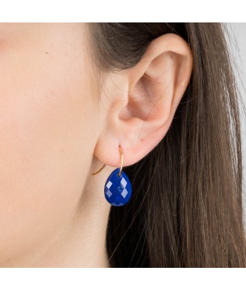 MORGANNE BELLO BOUCLES D'OREILLE ALMA OR JAUNE LAPIS LAZULI d'Europe débarque