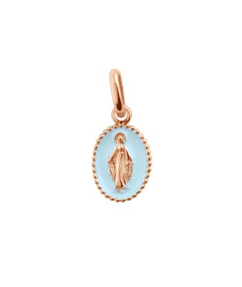 PENDENTIF GIGI CLOZEAU OR ROSE BLEU LAYETTE MADONE en linge